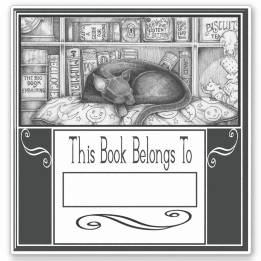 Sticker INK Maîtresse Lenore la bibliothèque Plaque de cha (Devant)