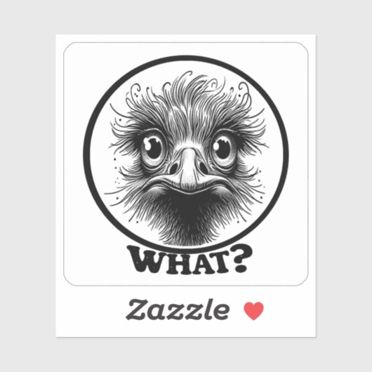 Sticker "Innocent Ostrich What" Vinyl (Feuille)