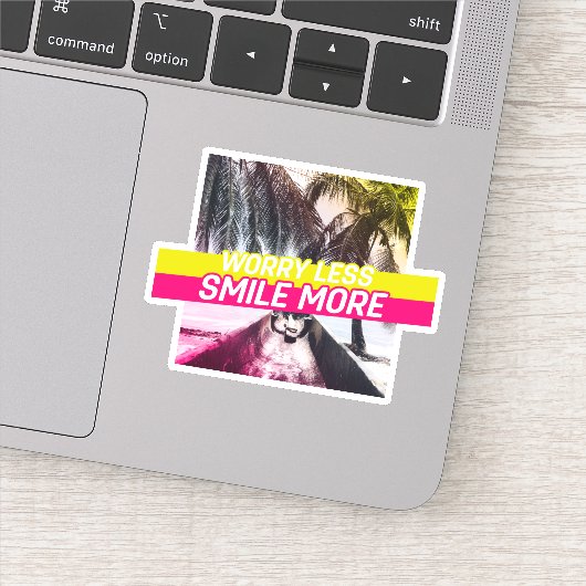 Sticker Inquiète Moins, Souriez Plus (Détail)
