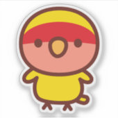 Sticker Inséparable à face de pêche jaune américain (Devant)