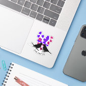 Sticker Inséparables de coeur violet Valentine (Ordinateur portable avec iPhone)