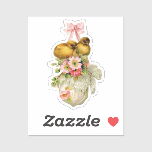 Sticker inséparables Flower Vintage Pâques Card art classi (Feuille)