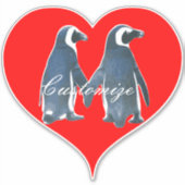 Sticker Inséparables Penguin Couple Red Heart Thunder_Cove (Devant)