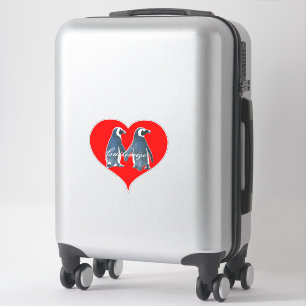 Sticker Inséparables Penguin Couple Red Heart Thunder_Cove