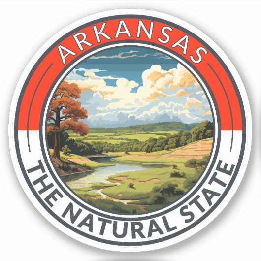 Sticker Insigne d'art de voyage de l'Arkansas (Devant)
