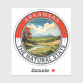 Sticker Insigne d'art de voyage de l'Arkansas (Feuille)