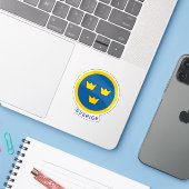 Sticker Insigne de la Suède (Ordinateur portable avec iPhone)