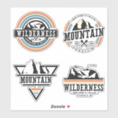 Sticker Insigne de nature sauvage de montagne (Feuille)