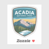 Sticker Insigne de voyage du parc national Acadia (Feuille)