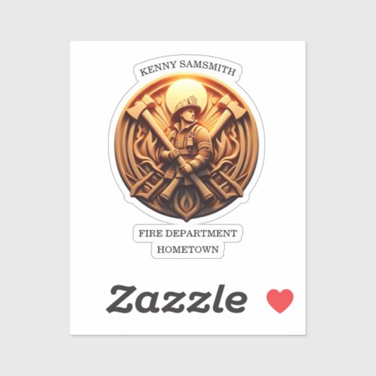 Sticker Insigne des pompiers symbolisant la bravoure (Feuille)