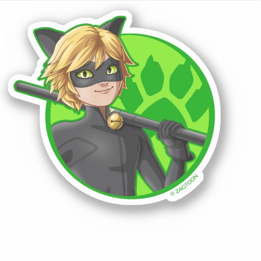 Sticker Insigne vert Cat Noir (Devant)