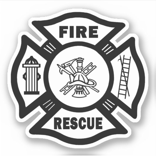 Sticker Insignes de Secourt de pompier (Devant)