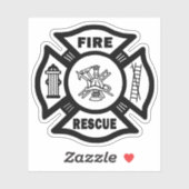 Sticker Insignes de Secourt de pompier (Feuille)