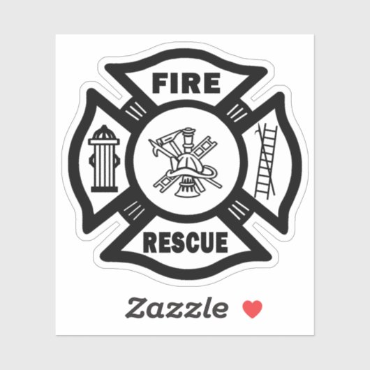 Sticker Insignes de Secourt de pompier (Feuille)