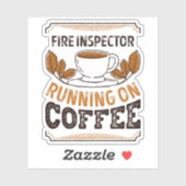 Sticker Inspecteur d'incendie en cours d'exécution sur Caf (Feuille)