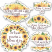 Sticker Inspiration Christian Joy Écriture Sunflowers S (Devant)