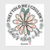 Sticker Inspiration Fleur Boho mignonne Motivationnelle (Feuille)