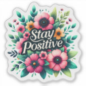 Sticker Inspiration florale pour les vibrations positives (Devant)