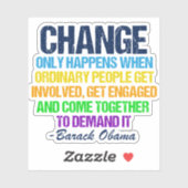 Sticker Inspiration Obama Citation de l'ordinateur portabl (Feuille)