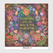 Sticker Inspiration Votre Futur Amusants Inspiritisme Flor (Feuille)