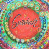 Sticker Inspirationnel Whimsical Red Survivor Inspirivity (Devant)