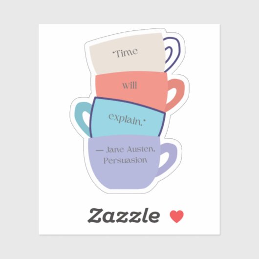 Sticker Inspiré Jane Austen (Feuille)