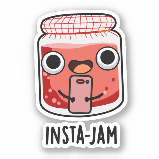 Sticker Insta-jam Funny Social Media Jam Pun (Devant)