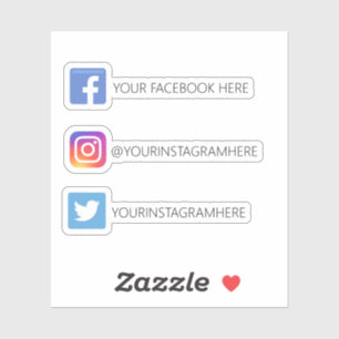 Sticker Instagram personnalisé Facebook Twitter Médias soc