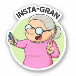 Sticker Instagran drôle médias sociaux grand-mère jeu de m