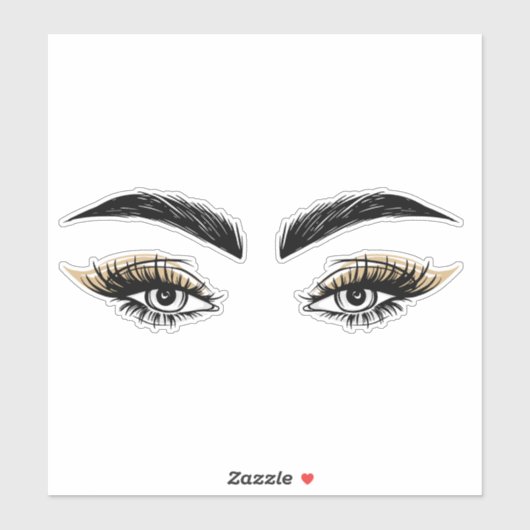 Sticker Institut de beauté Pretty Eyes Maquillage Cils Ext (Feuille)