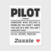 Sticker Instructeur de vol nom pilote Aviation Équipage Dr (Feuille)