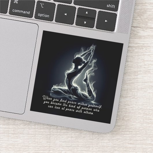 Sticker Instructeur de Yoga Reiki Pose King Pigeon à une j (Détail)