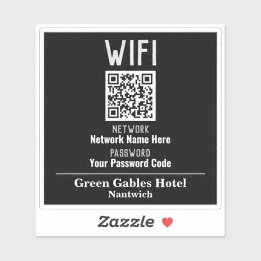 Sticker Instructions WiFi avec code QR (Feuille)