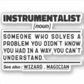 Sticker Instrumentaliste Noun instructeur aux instruments  (Devant)
