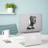 Sticker Intelligence Artificielle Générée Humain, N & B (Ordinateur portable sur le bureau)