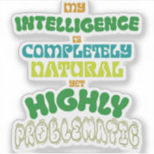 Sticker Intelligence Naturelle Drôle Typographie Vintage (Devant)