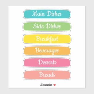 Sticker Intercalaires de Recettes Personnalisés