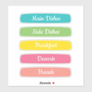 Sticker Intercalaires de recettes personnalisés