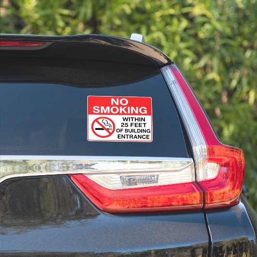 Sticker Interdiction de fumer dans un rayon de 7,62 mètres (Côté voiture)