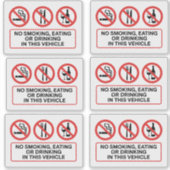 Sticker Interdiction de fumer, de manger et de boire (Devant)