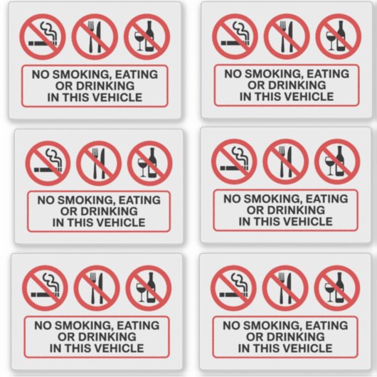 Sticker Interdiction de fumer, de manger et de boire (Devant)