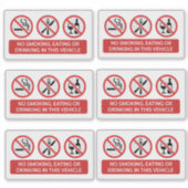 Sticker Interdiction de fumer, de manger et de boire (Devant)