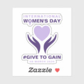 Sticker International Women's Day Give To Gain 2026 (Feuille)
