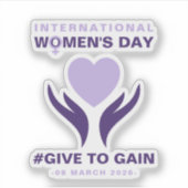 Sticker International Women's Day Give To Gain 2026 (Devant)