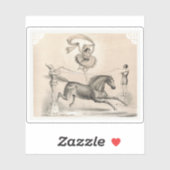 Sticker Interprète De Cirque Qui Saute Sur Un Gros Ruban (Feuille)