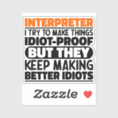 Sticker Interprète J'Essaie De Faire Des Choses Drôle (Feuille)