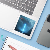 Sticker Into The Void - Square Vinyl  (Ordinateur portable avec iPhone)