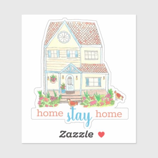 Sticker Introduction Rester à la maison (Feuille)