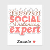 Sticker Introduire l'expert de la distance sociale (Feuille)