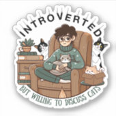 Sticker introverti mais prêt à discuter de chats (Devant)